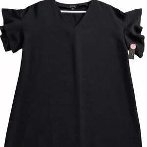 Worthington Elegant Black Ruffle Sleeve Dress Size XXL